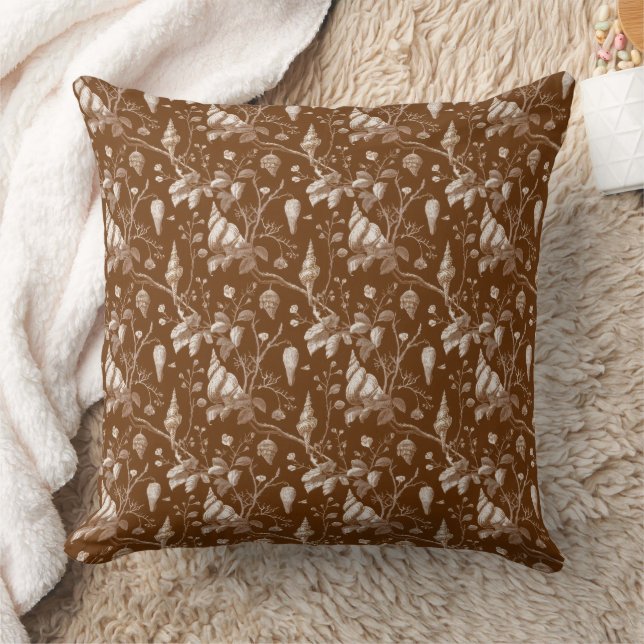 Almofada Padrão Costeiro Toile de Conchas Antigas (Cobertor)