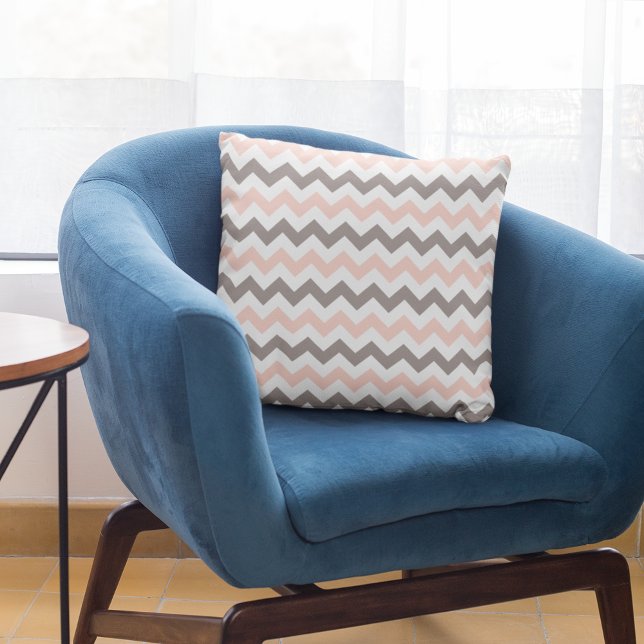 Almofada Padrão Crítico de Taupe Rosa Esmagado Moderno (Criador carregado)