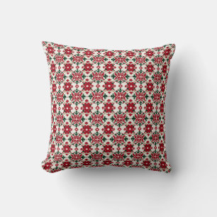 Almofada Padrão Crochet de natal verde-russo