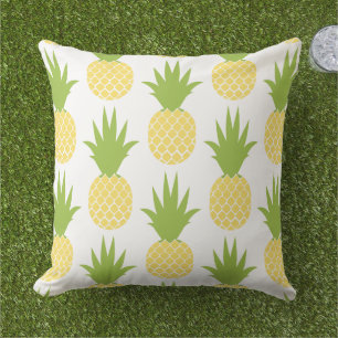 Almofada Padrão de Abacaxi Amarelo Verde Tropical