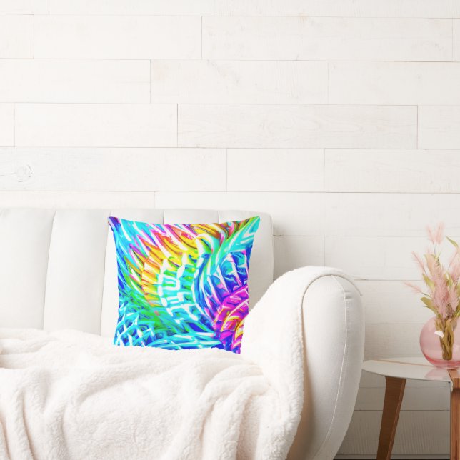 Almofada Padrão de Abstrações Coloridas (Sofá)
