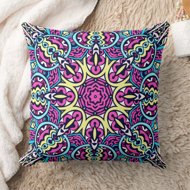 Almofada Padrão de abstrato Boho Mandala (Cobertor)
