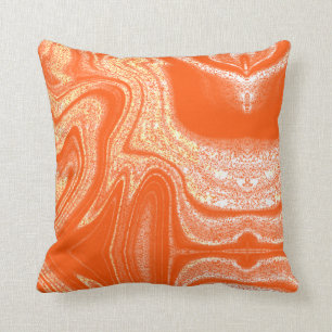 Almofada Padrão de abstrato branco de laranja moderno