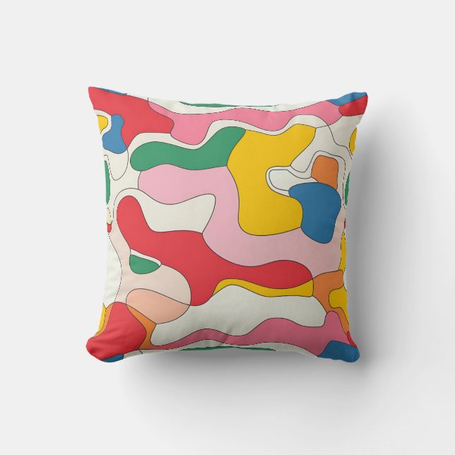 Almofada Padrão de Abstrato colorida (Frente)