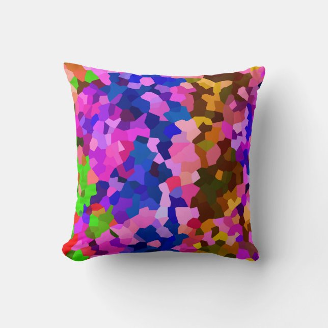 Almofada Padrão de Abstrato Cristal Iridescente (Frente)