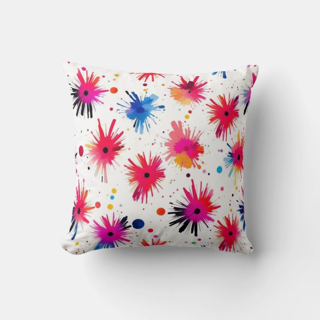Almofada Padrão de Abstrato de Burst Vibrante (Frente)