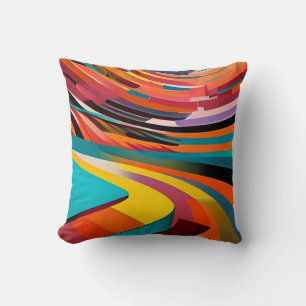 Almofada Padrão de Abstrato de cor brilhante de arte modern