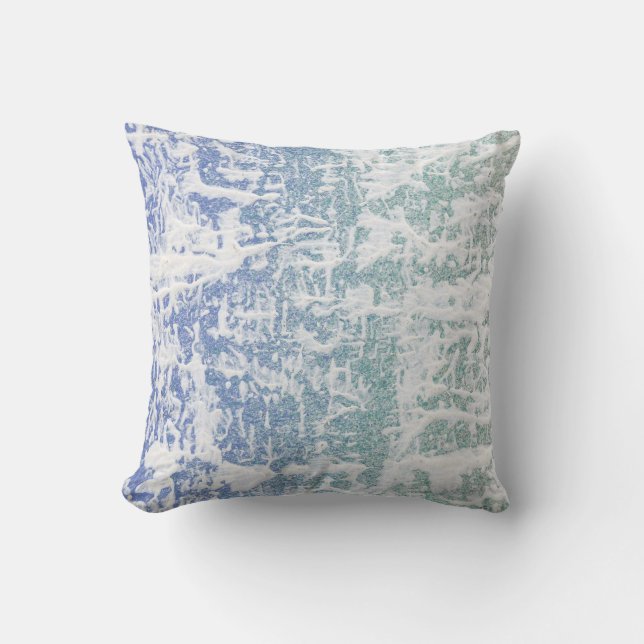 Almofada Padrão de abstrato de cor de água verde e azul mod (Frente)