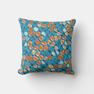 Almofada Padrão de Abstrato de cor laranja e azul