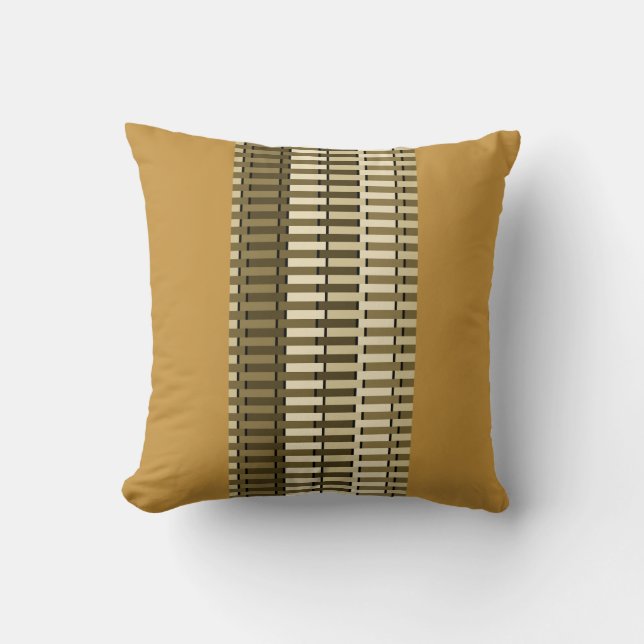 Almofada Padrão de Abstrato de Na moda amarelo Ochre (Frente)
