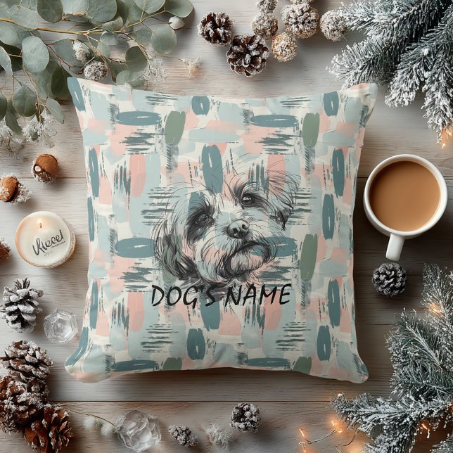 Almofada Padrão de Abstrato de Travesseiro de Retrato Maltê (Criador carregado)