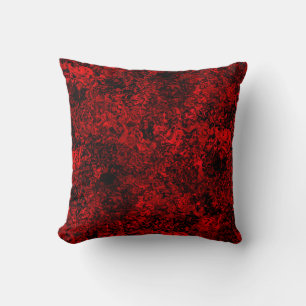 Almofada Padrão de Abstrato Elegante Moderno Vermelho e Neg