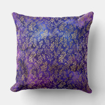Padrão de água-forte roxo com folhas de ouro