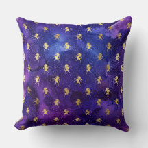 Padrão de Aguarela Roxo com Unicórnio Dourado