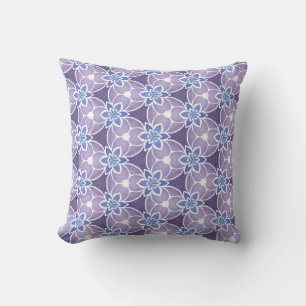 Almofada Padrão de Aquarela Floral Roxo Monograma