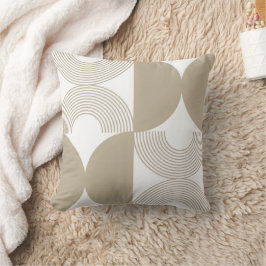 Almofada Padrão de Arco Geométrico Abstrato Boho Minimalist