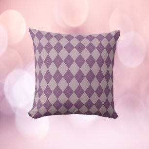 Almofada Padrão de Argyle Roxo e Lavanda