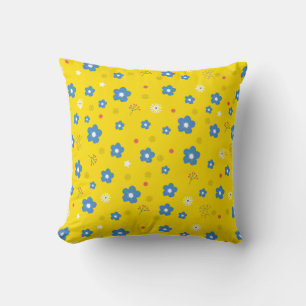 Almofada Padrão de Arte Amarela Flor Aestésico Flor PNG Tra