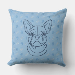 Almofada Padrão de Arte Decorativa com Bulldog Francês
