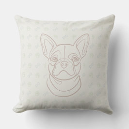 Almofada Padrão de Arte Decorativa com Bulldog Francês