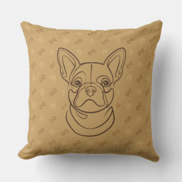 Almofada Padrão de Arte Decorativa com Bulldog Francês