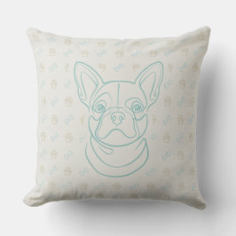 Almofada Padrão de Arte Decorativa de Bulldog Francês