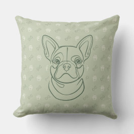 Almofada Padrão de Arte Decorativa de Bulldog Francês