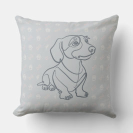 Almofada Padrão de Arte Decorativa de Dachshund