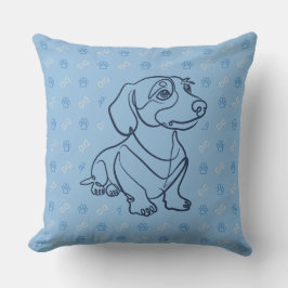 Almofada Padrão de Arte Decorativa de Dachshund