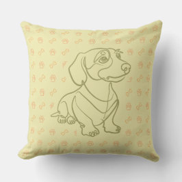 Almofada Padrão de Arte Decorativa de Dachshund