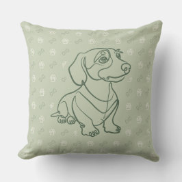 Almofada Padrão de Arte Decorativa de Dachshund
