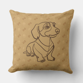 Almofada Padrão de Arte Decorativa de Dachshund