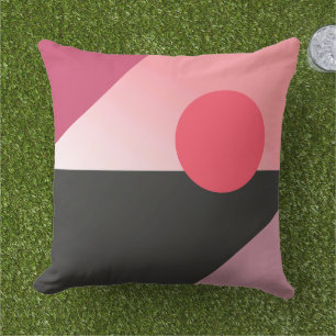 Almofada Padrão de Arte dos Círculos Rosa Geométricos do Ab