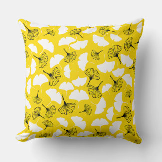 Almofada Padrão de Arte Elegante Reversível Ginkgo Biloba -