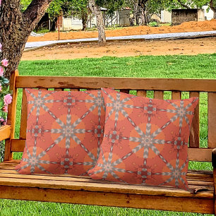 Almofada Padrão de Arte Foliar da Boêmia Étnica da Cinza La