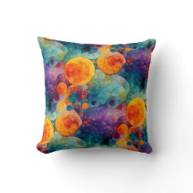 Padrão de Arte Fractal Laranja Roxo Teal Vibrante
