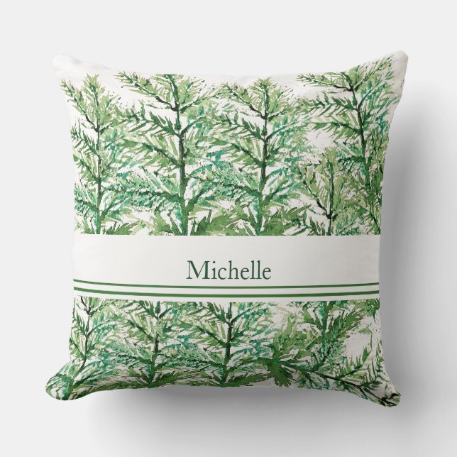 Almofada Padrão de árvore artístico personalizado pintado à (Frente)