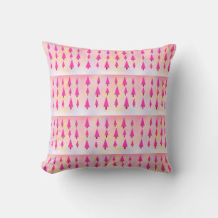 Almofada Padrão de árvore de Natal rosa e branco
