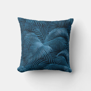 Almofada Padrão de Árvore Tropical Elegante Azure Azure