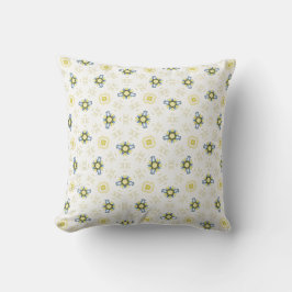 Almofada Padrão de Azulejo Floral em Aquarela Suave