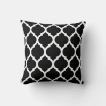 Padrão de Azulejos Quatrefoil em Marrocos | Preto 