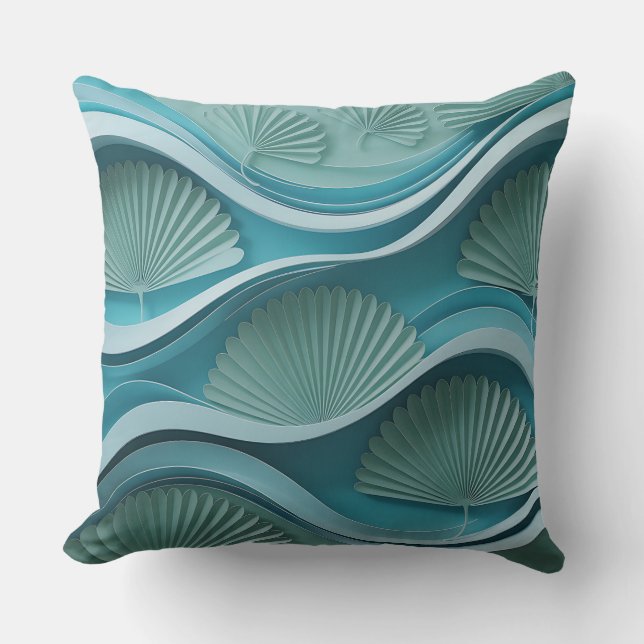 Almofada Padrão de Batik Klungkung Water Fan 3D (Frente)
