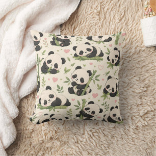 Almofada Padrão de Bebê Panda Fofo