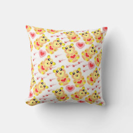 Almofada Padrão de Berçário do Ursinho Coração