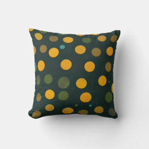 Almofada Padrão de Bolinhas Amarelo e Verde Retroativo