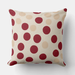 Almofada Padrão de Bolinhas Orgânicas Vermelho Vintage