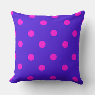 Almofada Padrão de Bolinhas rosa e roxo na moda