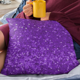 Almofada Padrão de Brilho Falso Glam Roxo Profundo