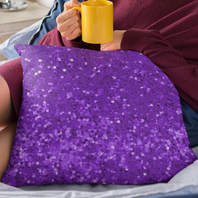 Almofada Padrão de Brilho Falso Glam Roxo Profundo (Criador carregado)