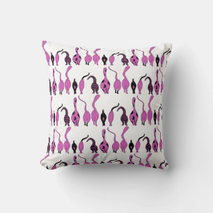 Almofada Padrão de Bumbuns de Gato Roxo